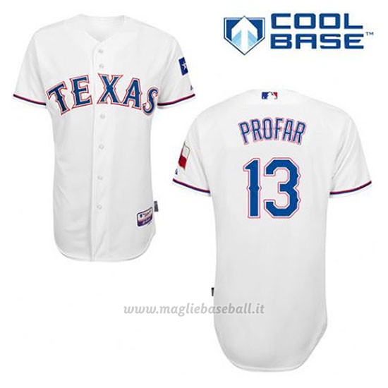 Maglia Baseball Uomo Texas Rangers Jurickson Profar 13 Bianco 1ªCool Base